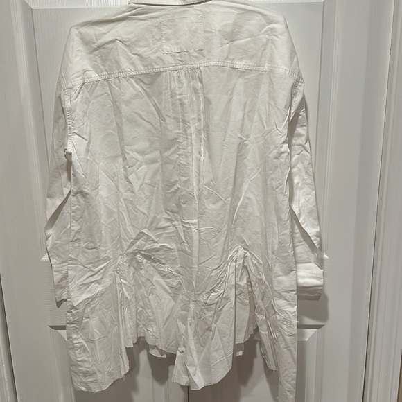 FREE PEOPLE We The Free Freya Poplin Button Down Tunic Top / Optic White - Picture 10 of 10